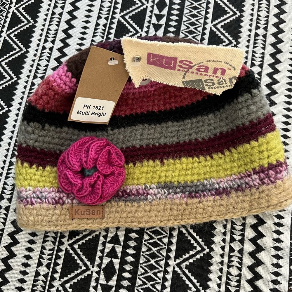 Kusan Wool Crochet beanie 88% wool Nepal Genuine SKU:15  ITAALE